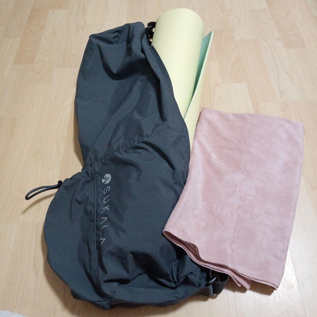 SUKALA ヨガマット ヨガラグ　イエロー ピンク 収納バッグ付き