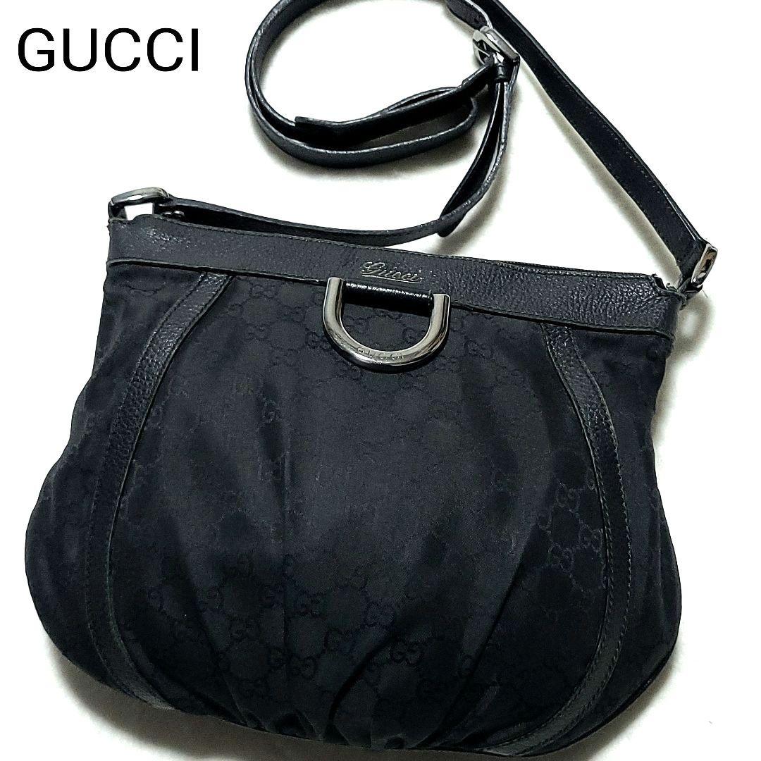 GUCCI　ショルダーバッグ 肩掛け GGキャンバス アビー 265691 黒