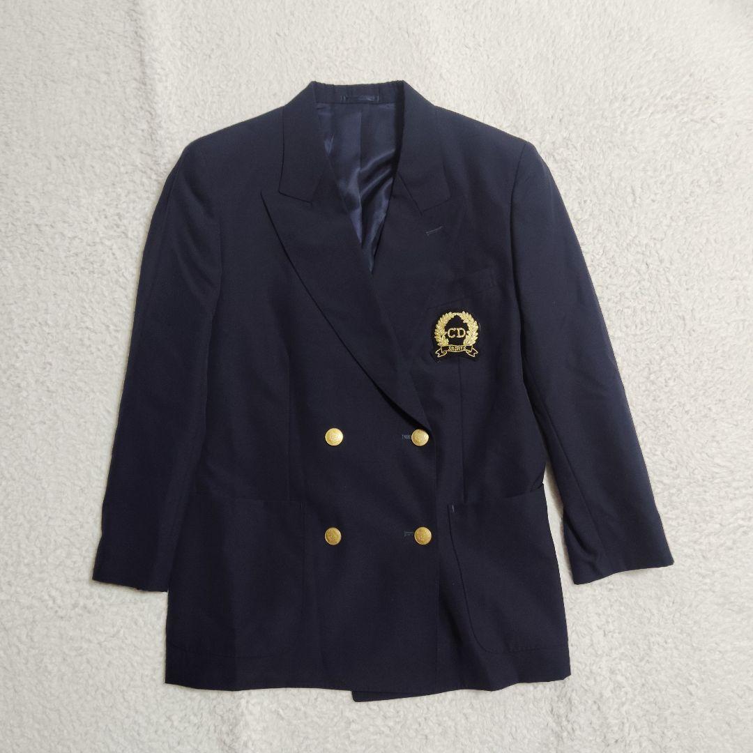 美品　Christian Dior ウール 紺ブレザー ダブル M