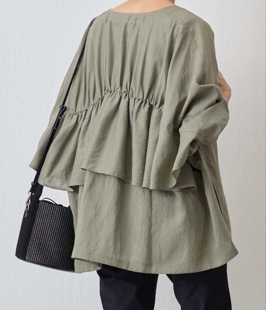 【24SS美品】BEARDSLEY✴︎後ろフリル羽織　カーキ