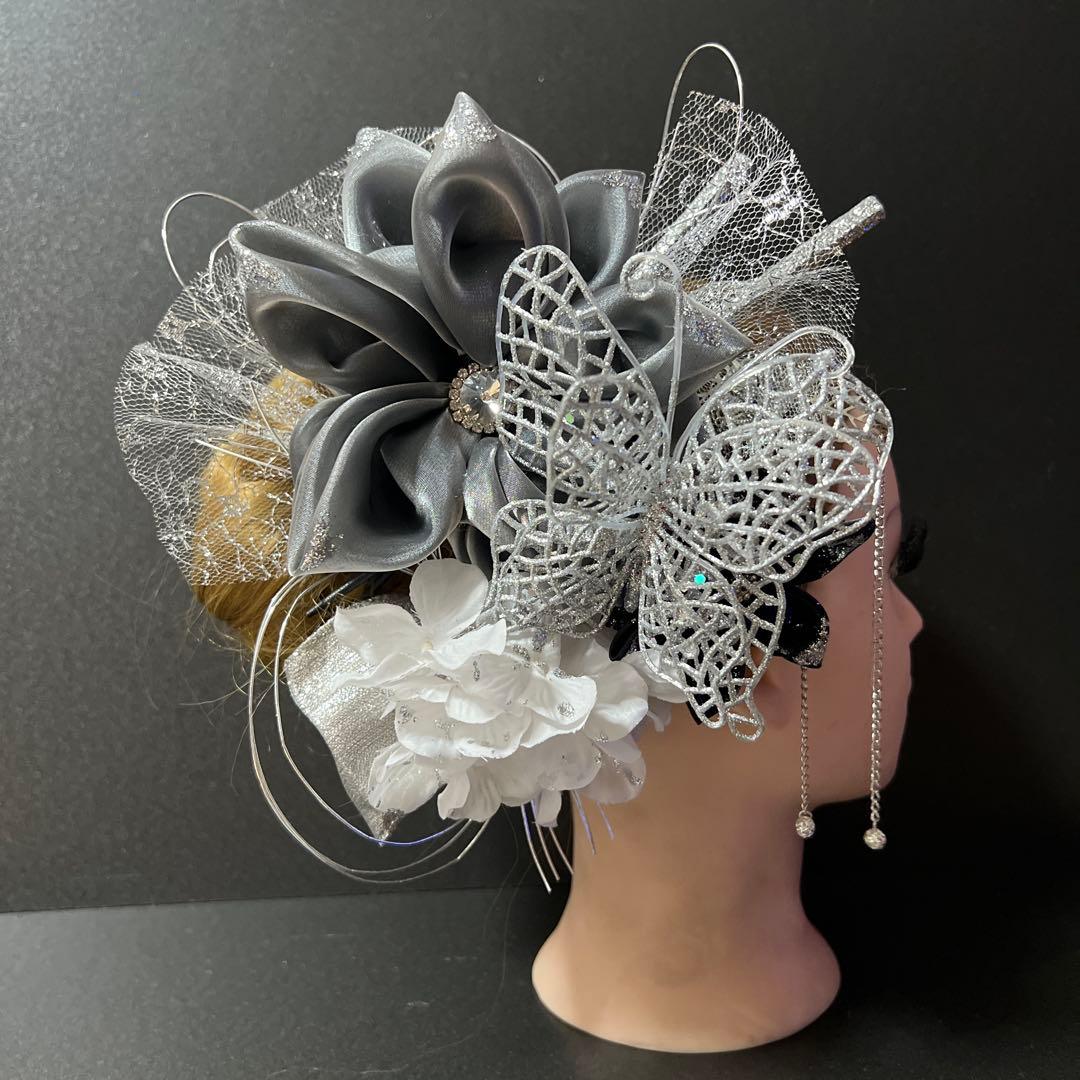 髪飾り・簪・成人式・結婚式・つまみ細工・豪華・ド派手・振袖・花魁・キラキラ・蝶