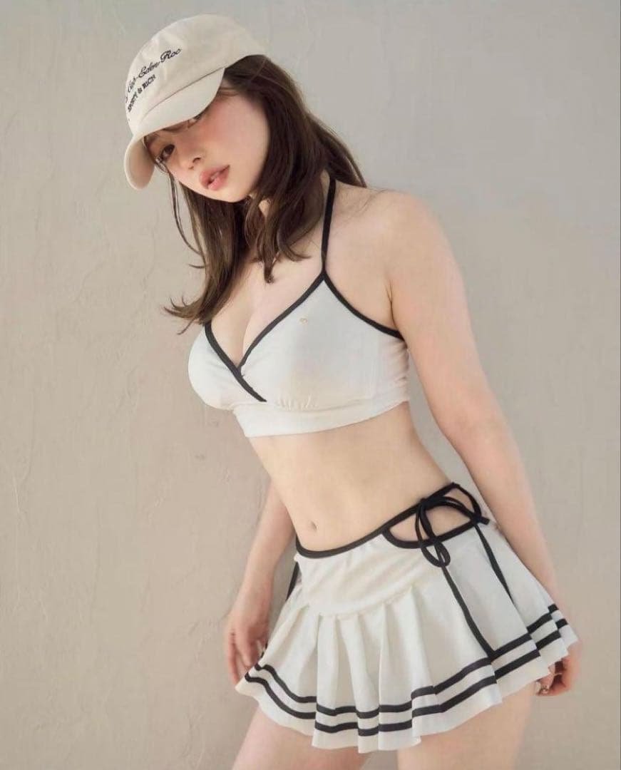 即日発送❣️Andmary Coco pleats swimwear White