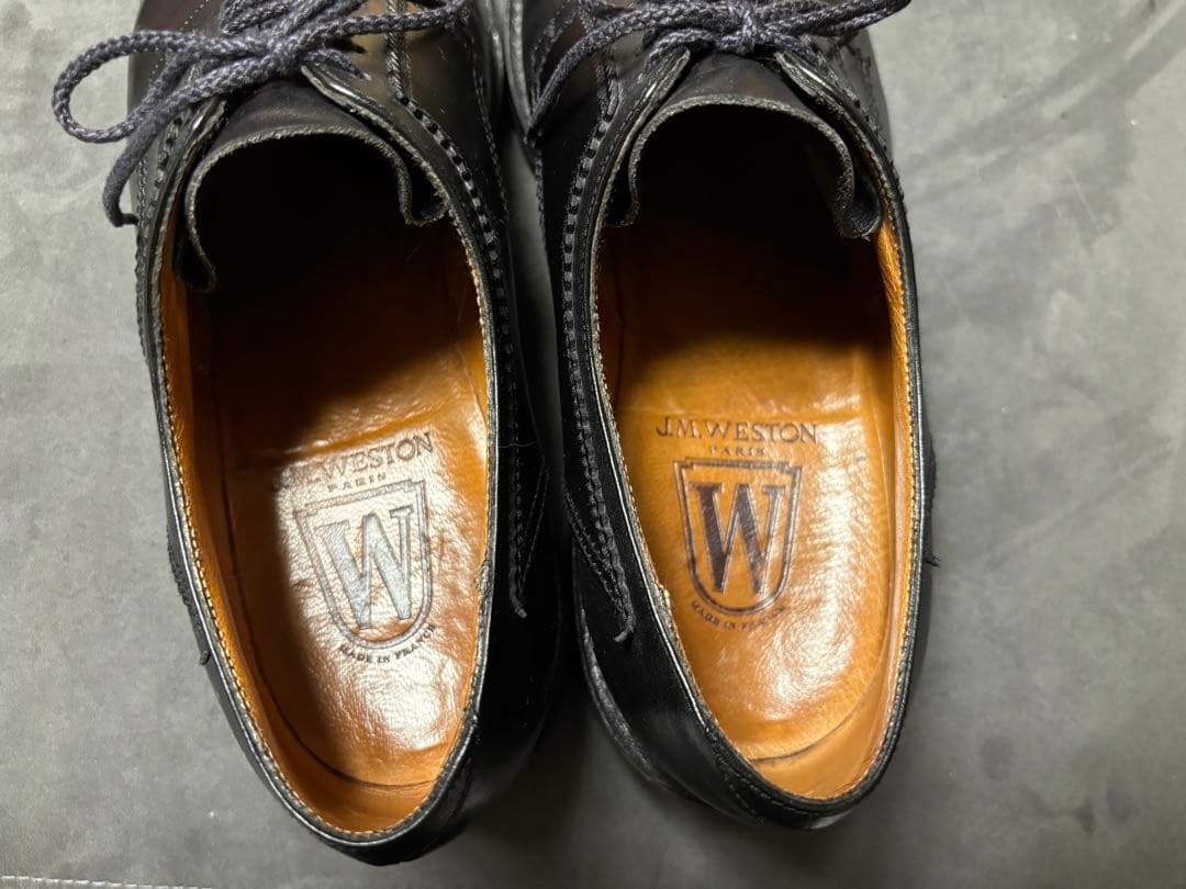 f*5様 J.M.WESTON プレーントゥ カーフ ブラック 8C　26cm