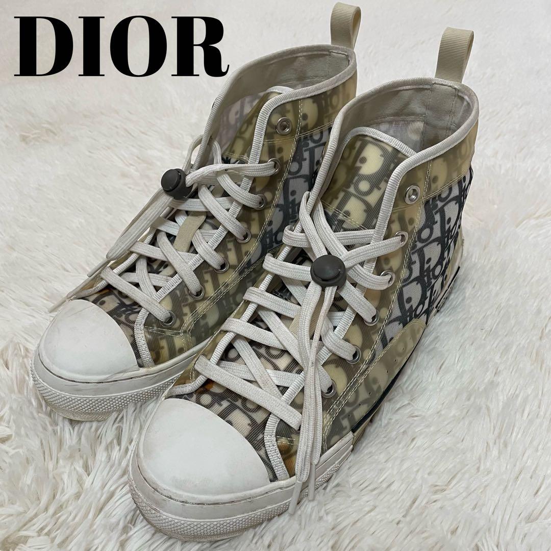 希少 ディオール オブリーク トロッター スニーカー グレー 42 メンズ