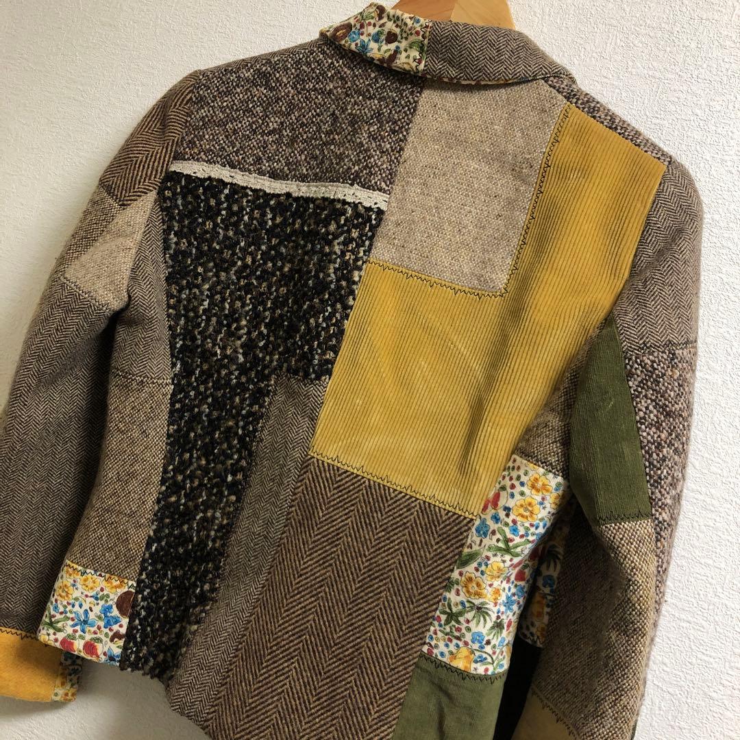 MOSCHINO ツイード　パッチワーク　ジャケット　モスキーノ　イタリア製