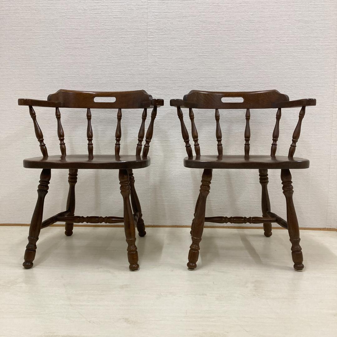 【飛騨産業】キツツキ　アームチェア　椅子　ダイニングチェア　２脚セット