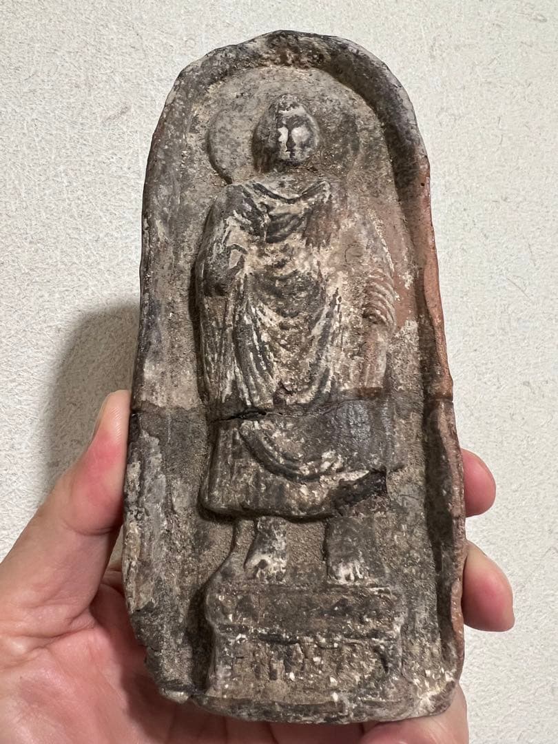 ガンダーラ シルクロード 釈迦如来 説法印 泥像 仏像 仏教美術 骨董 古美術