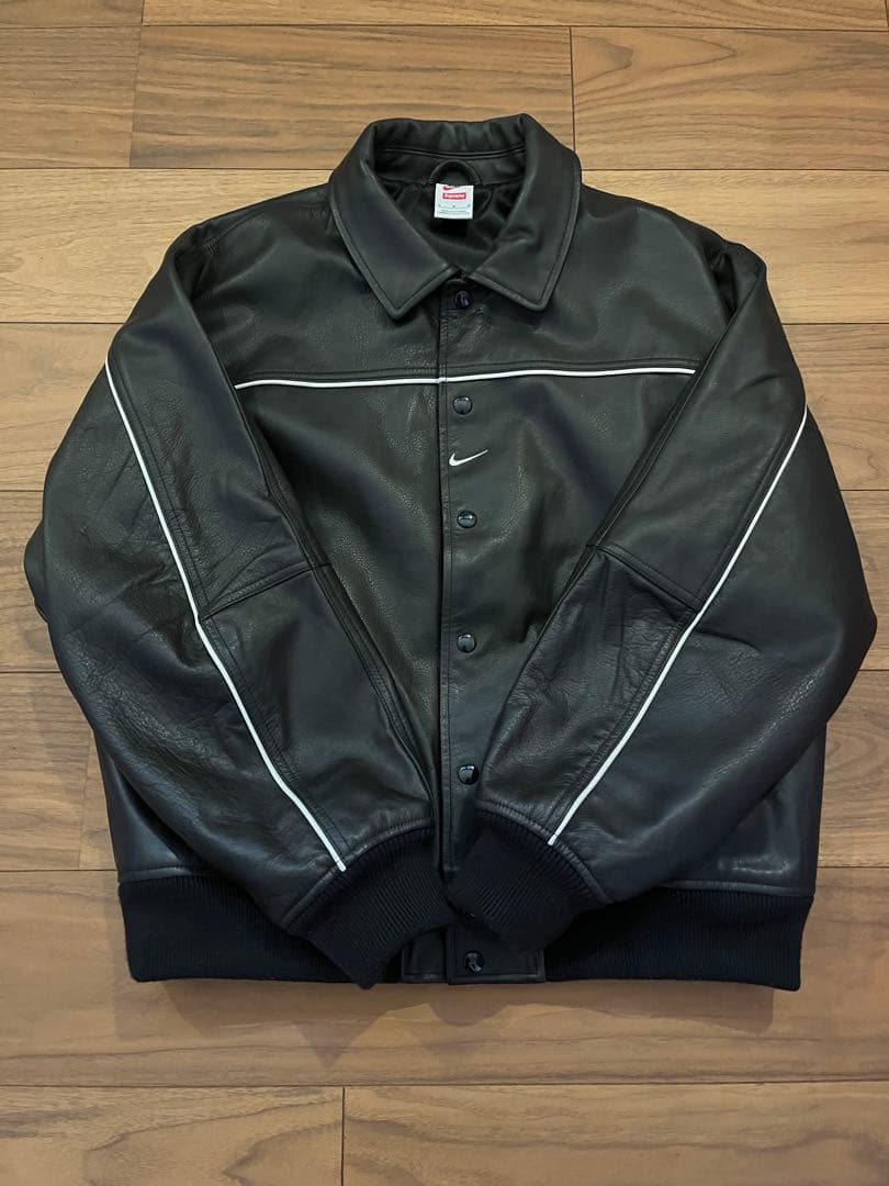 Supreme × Nike Leather Varsity Jacket