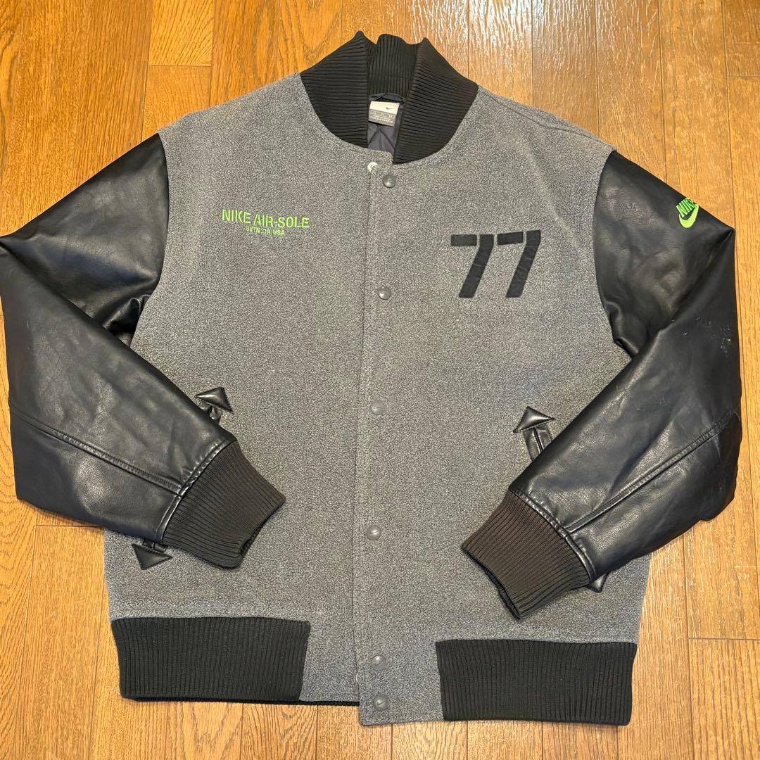 NIKE NASA 蛍光ロゴ　レザー切り替え　希少デザイン　肉厚ジャケット