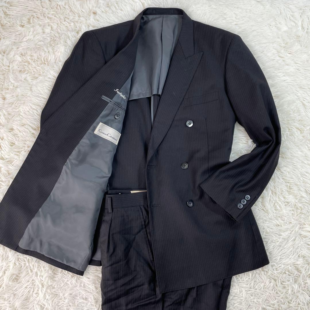 CoutureCaballero ゼニア ダブルスーツ ストライプ ブラック