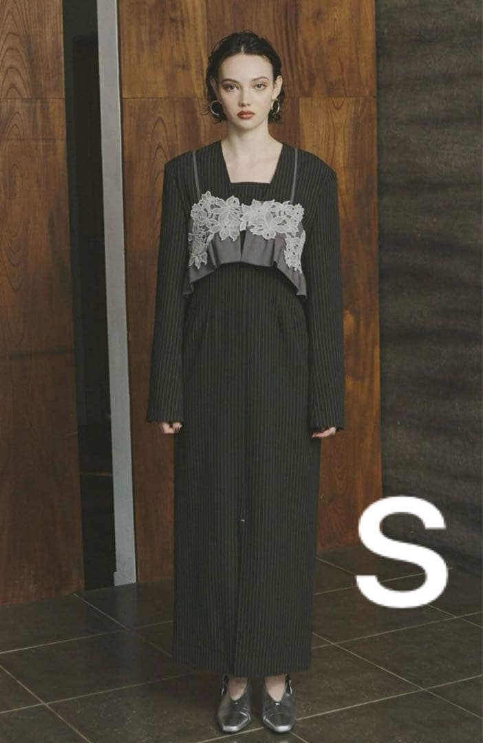 【ANDRESD】 ピンストライプテーラードビスチェドレス お呼ばれドレス