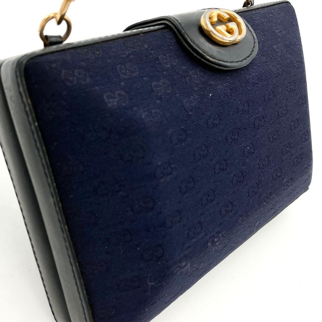 【OLD GUCCI】かっちりBox型　ミニショルダーバッグ　GG柄