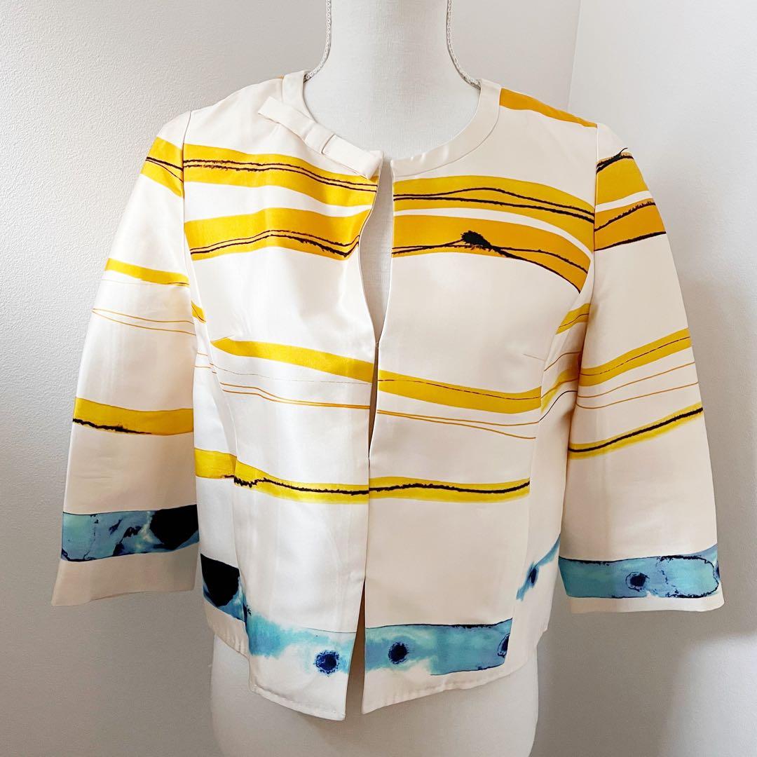 ルイ ヴィトン ノーカラージャケット　シルク　レディース　ホワイト　36 M相当