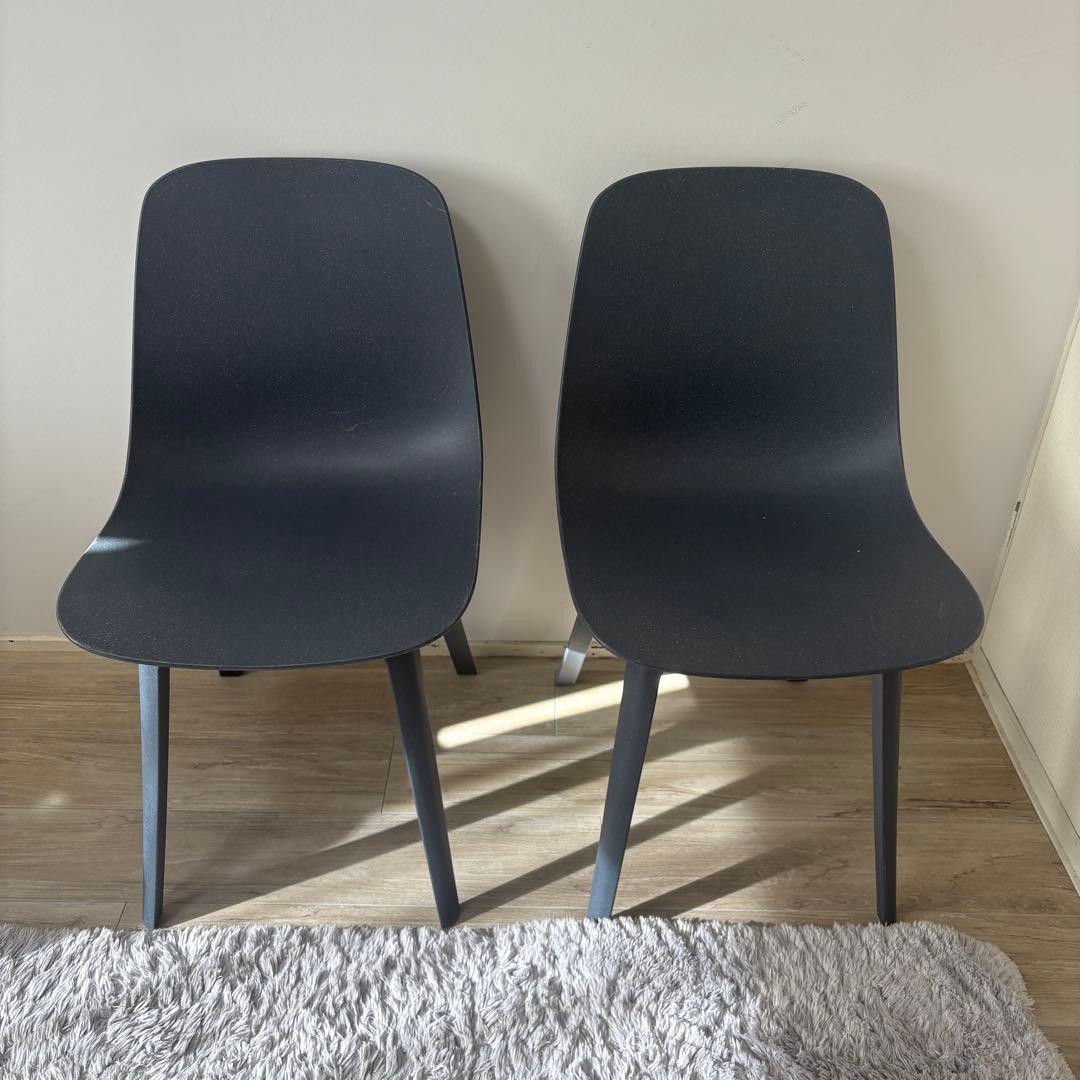 1/20まで IKEA ODGER ダイニングチェア ネイビーブルー　２脚
