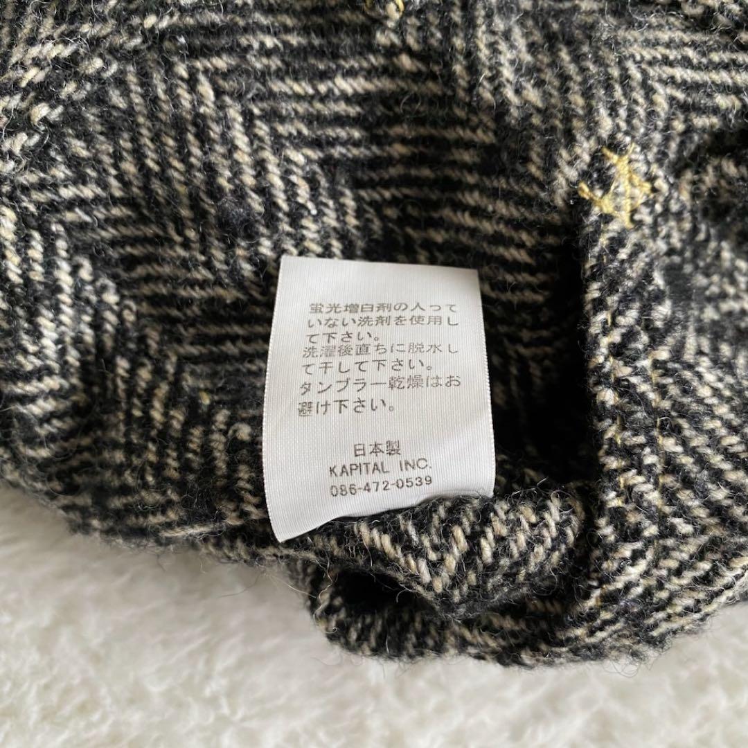 KAPITAL ウールシルク混　ヘリンボーンランバーパンツ　ボタンフライ　3