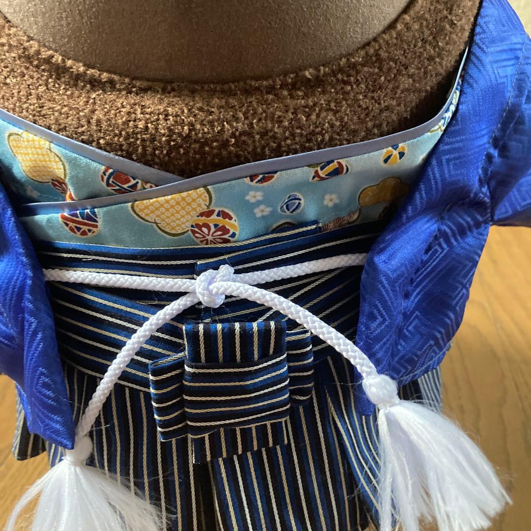 ラボット　服　lovot 青　羽織　ストライプ袴　 インナー　手毬梅