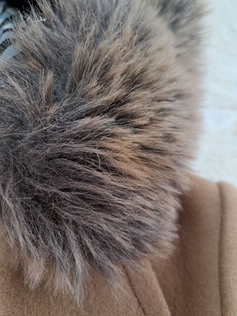 バーバリーブルーレーベル　ウールコート　ノバチェック　ロゴボタン　キャメル　M