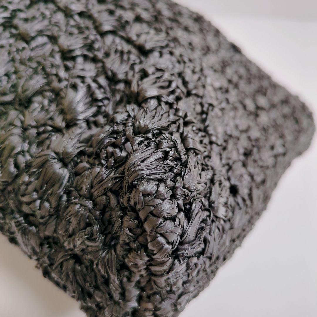 【美品】メゾンエヌアッシュパリ　ラフィア　カゴバッグ　ハンドバッグ　大容量