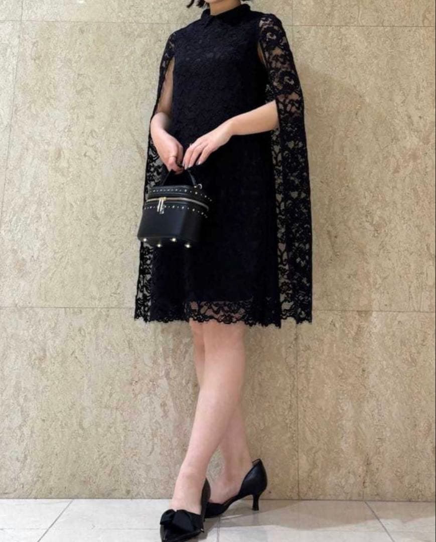 CELFORD ケープドレス　ワンピース　ブラック