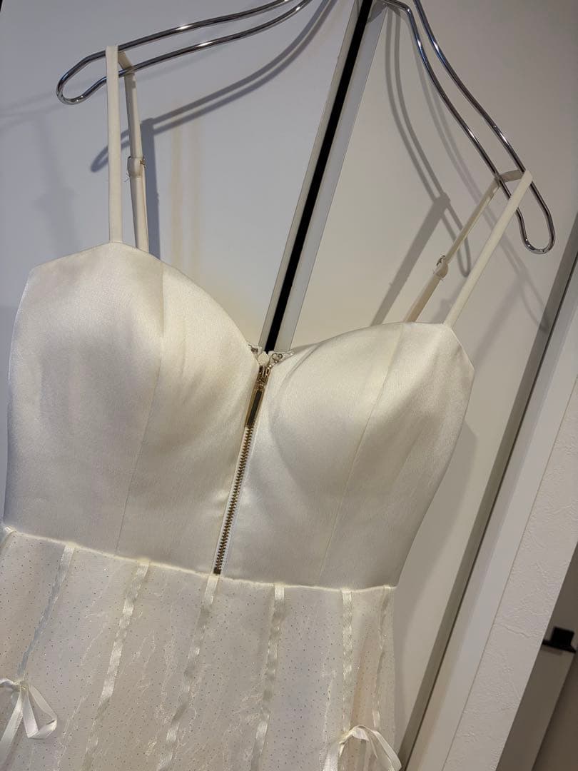 完売品　センタージップフレアリボンチュールミディキャバドレス