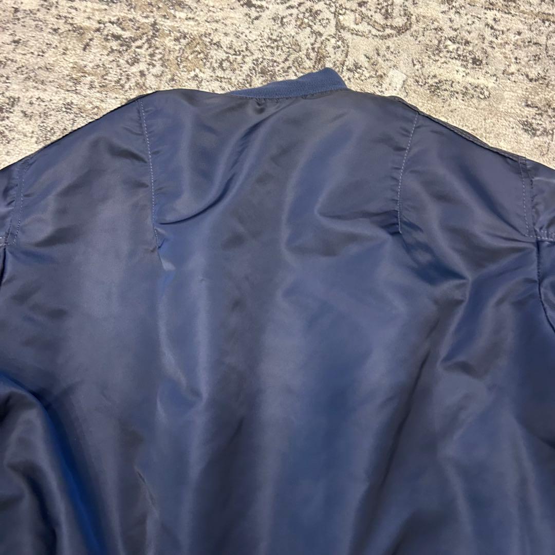 ALPHA　90s　USA製　黒タグ　MA-1 ジャケット　L ネイビー