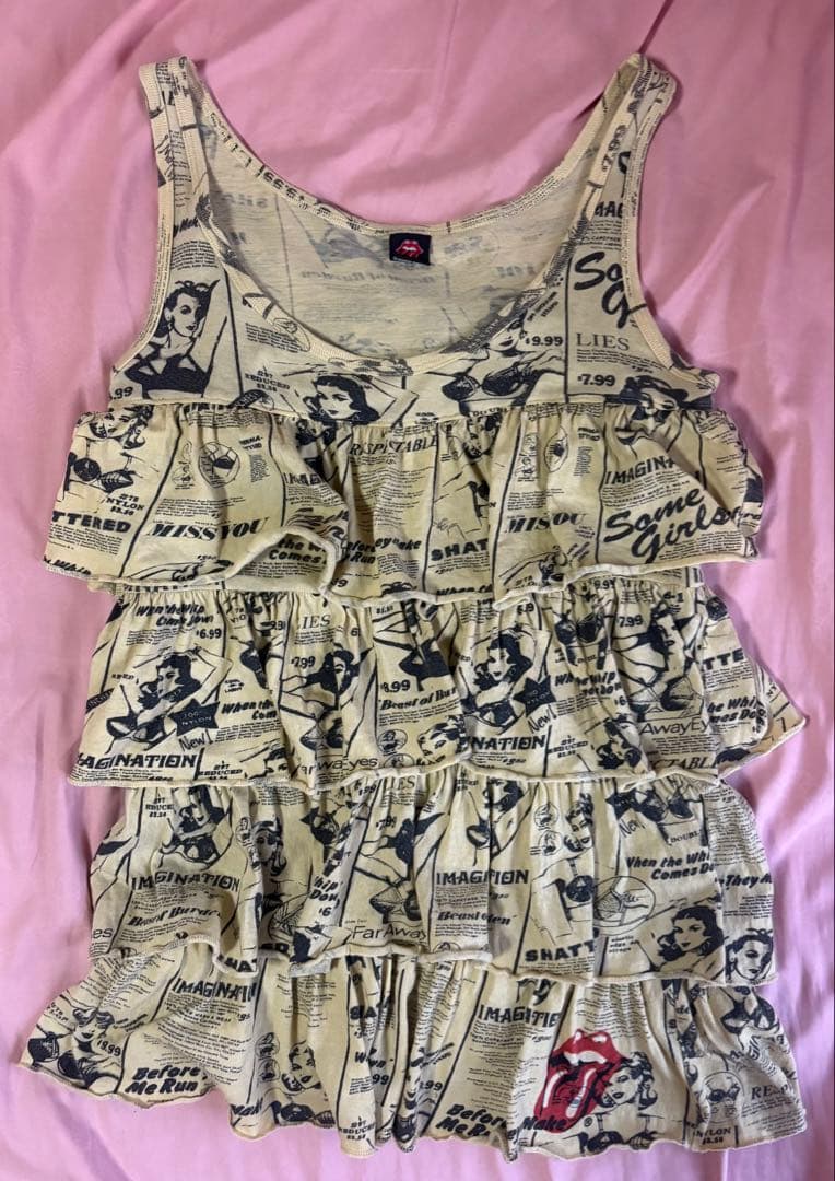 HYSTERIC GLAMOUR ローリング・ストーンズ フリルタンクトップ