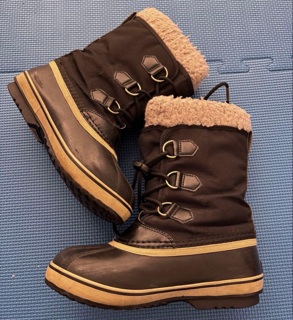 SOREL 防水ブーツ ブラック/ベージュ ファミリー3点セット