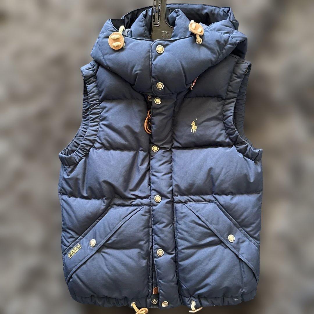 【最終値下げ】ポロ・ラルフ・ローレン フード付きダウンベスト ネイビー