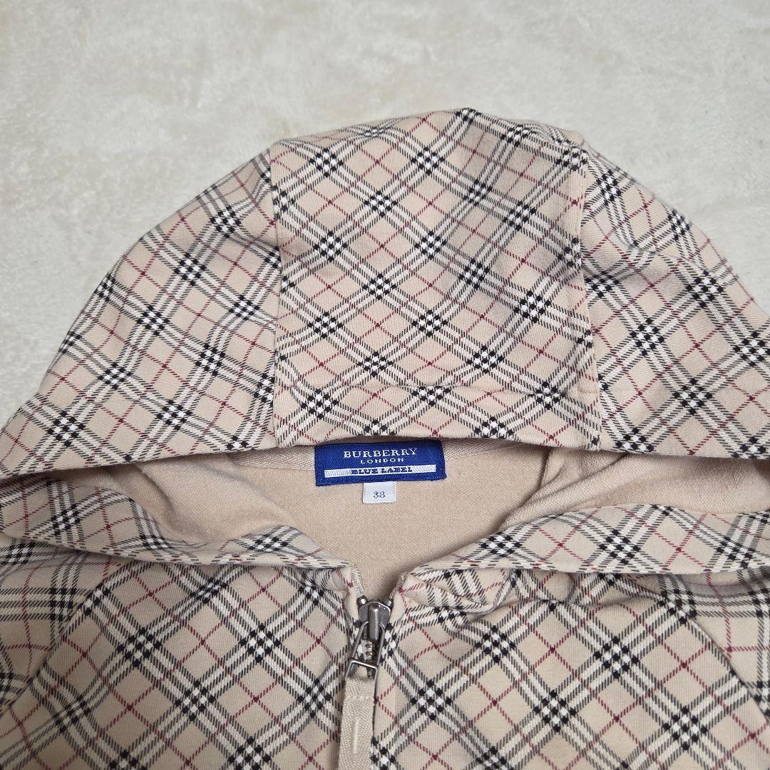 BURBERRY　BLUE LABEL ノバチェック　ジップアップパーカー　M