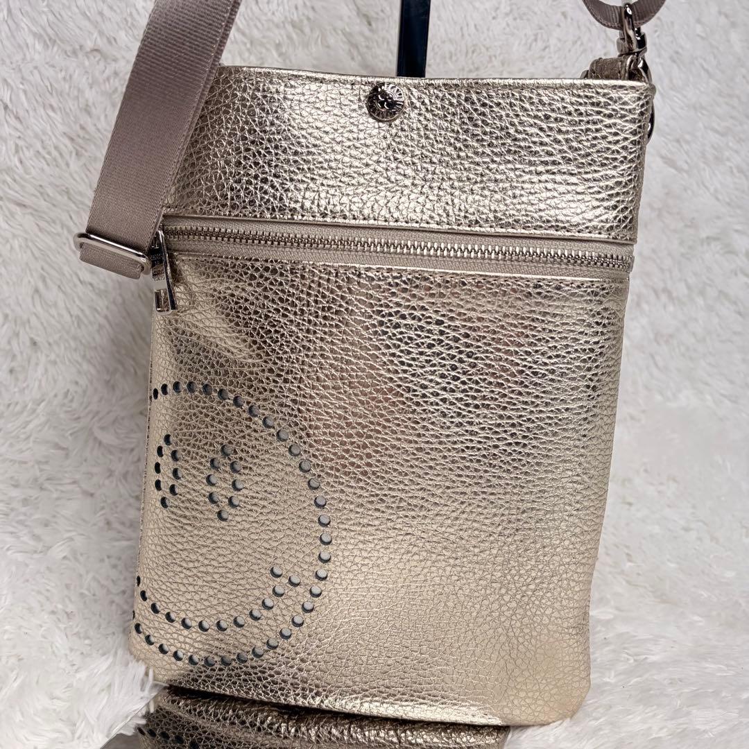 極美品✨サロンドアルファード スマイリーフェイス　ショルダーゴールド　レザー