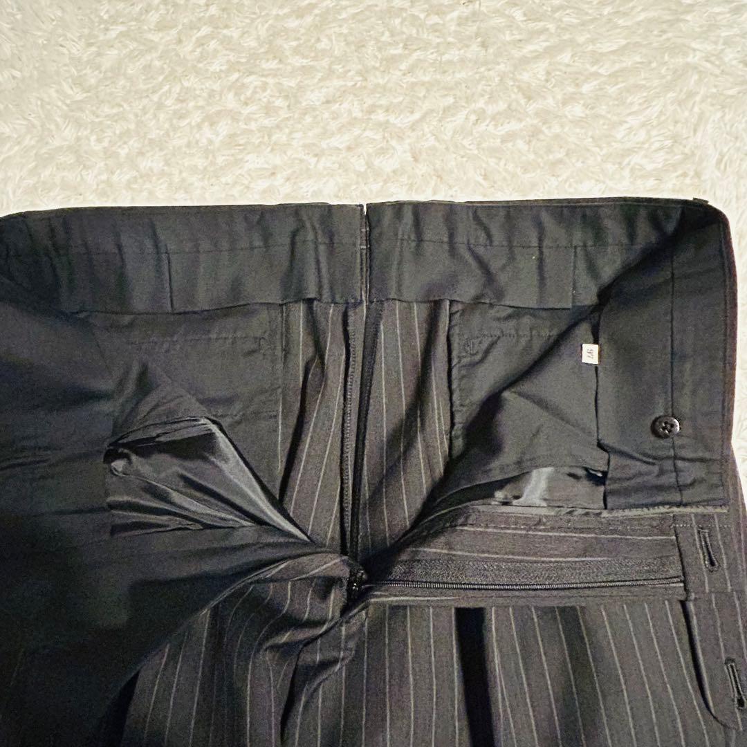 【美品】ビームスエフ セットアップ スーツ ストライプ ダークグレー 97 M