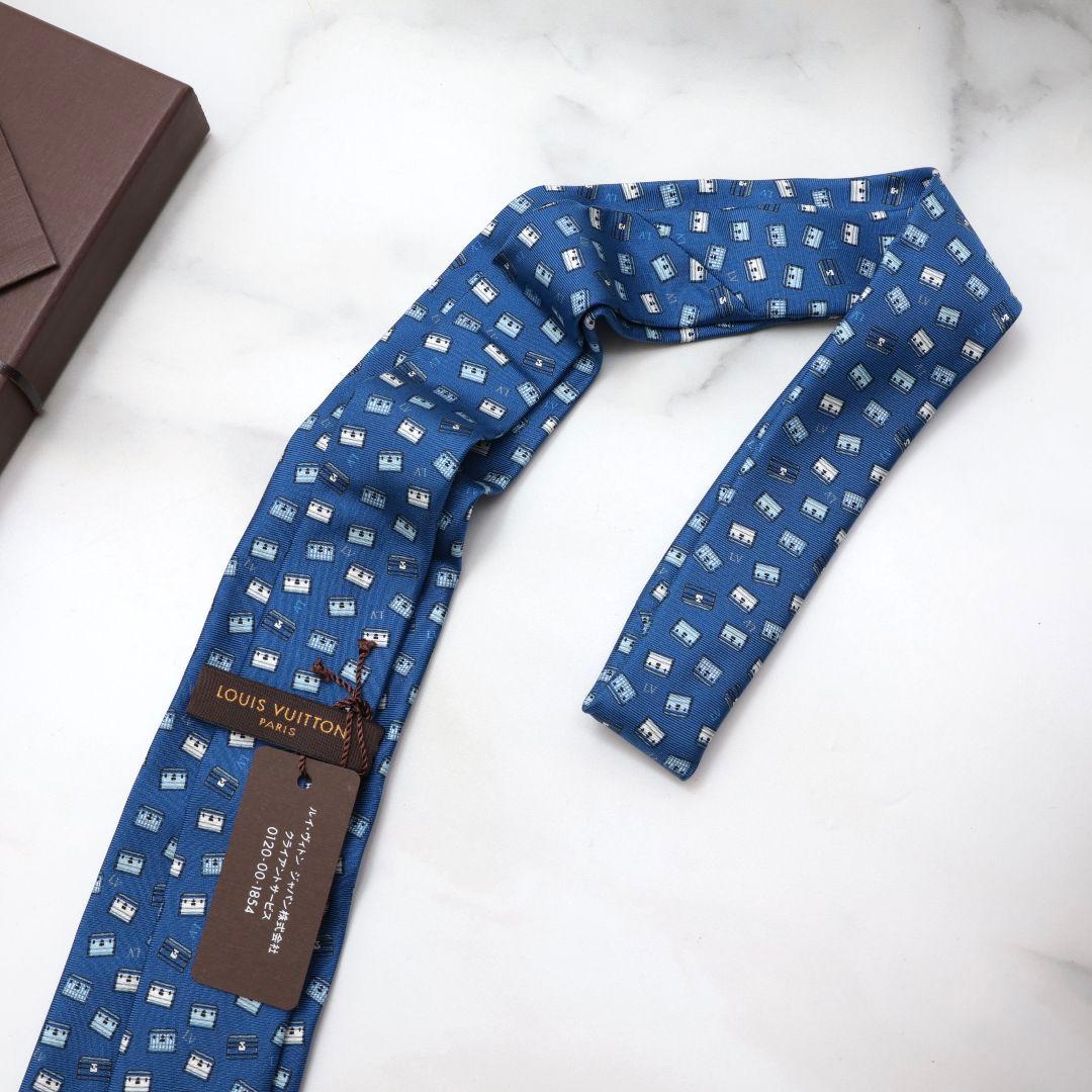 難有り未使用　ルイヴィトン　ブルー　ネクタイ