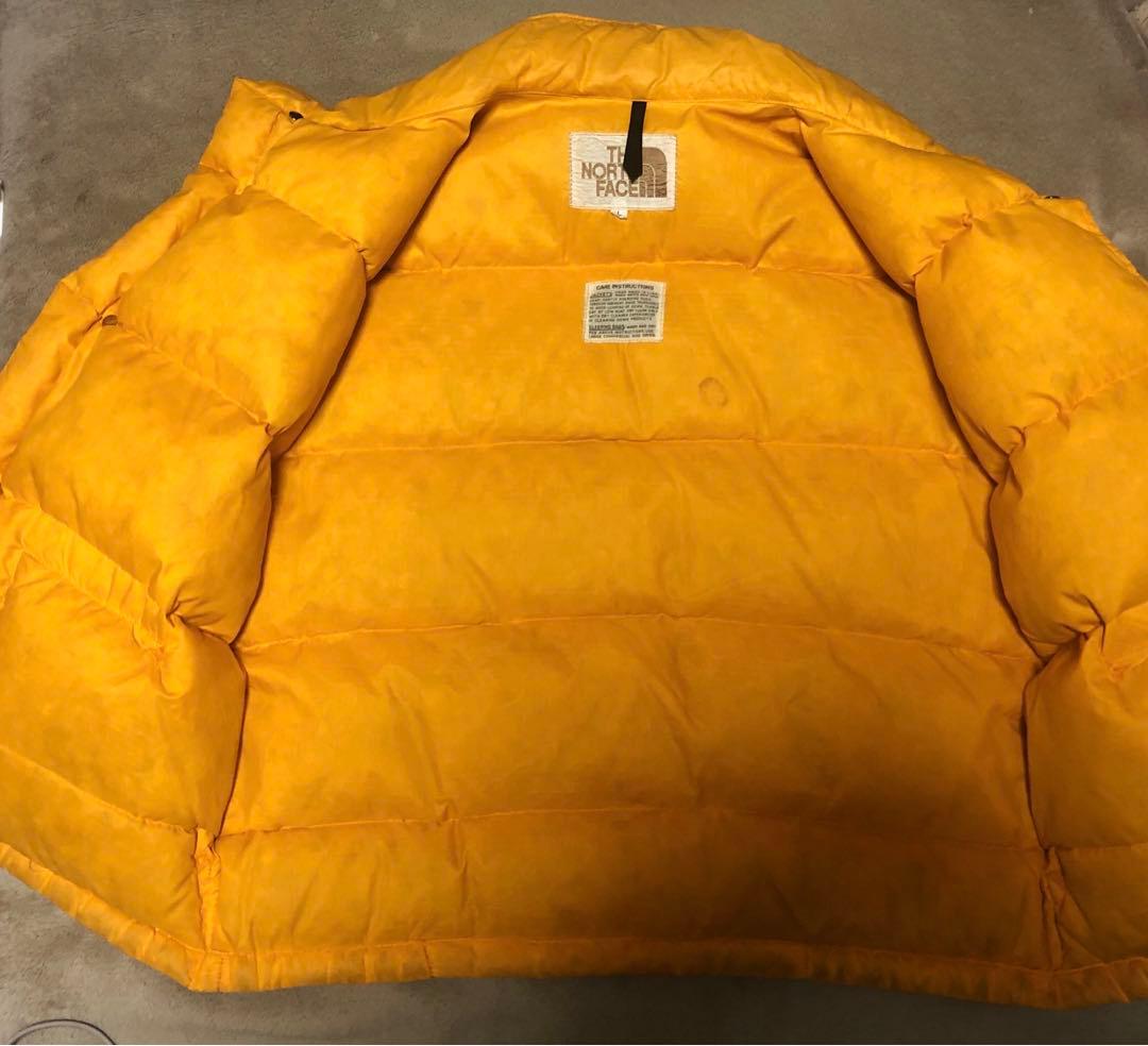 70S 80S　NORTH FACE　茶タグ　ダウンベスト　イエロー　ビンテージ