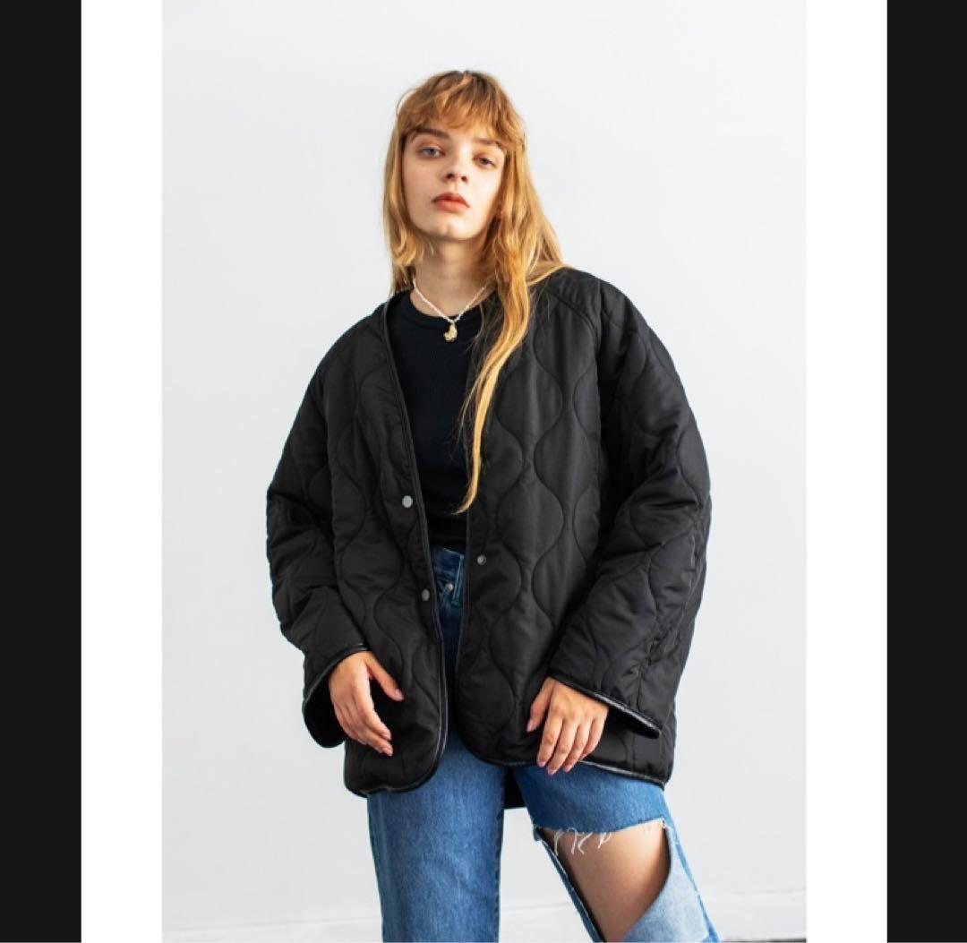 MimiWCJひょうたんキルトリバーシブルジャケット ブラック