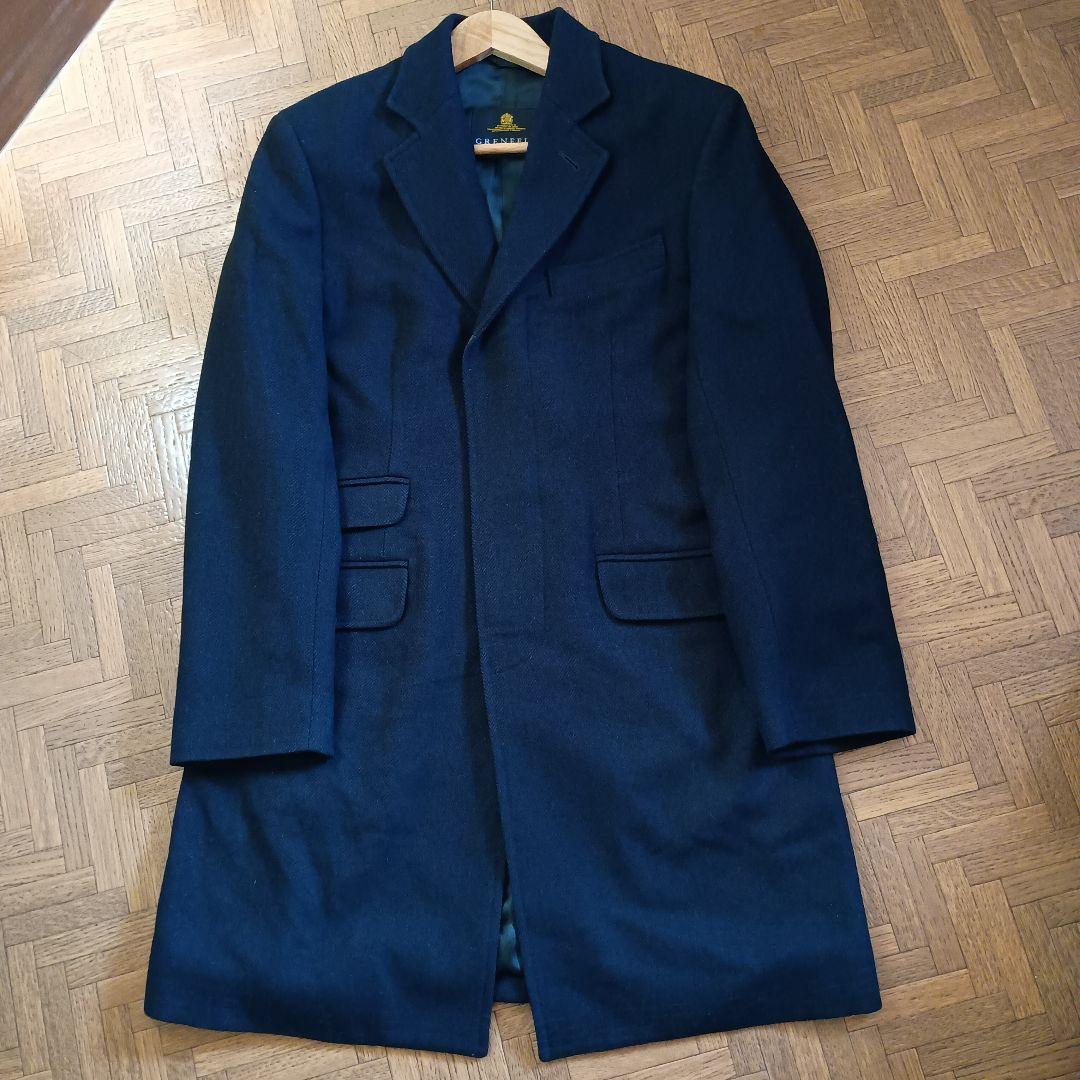 グレンフェル　チェスターコート　ネイビー　ウール　38 Mサイズ　イギリス製