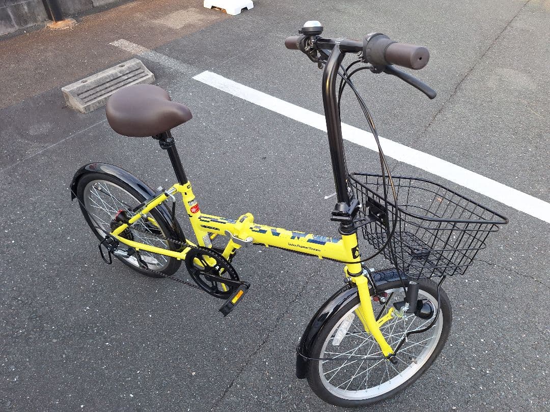 折りたたみ式自転車20インチ イエロー (黄色)引き取り限定(愛知県内)