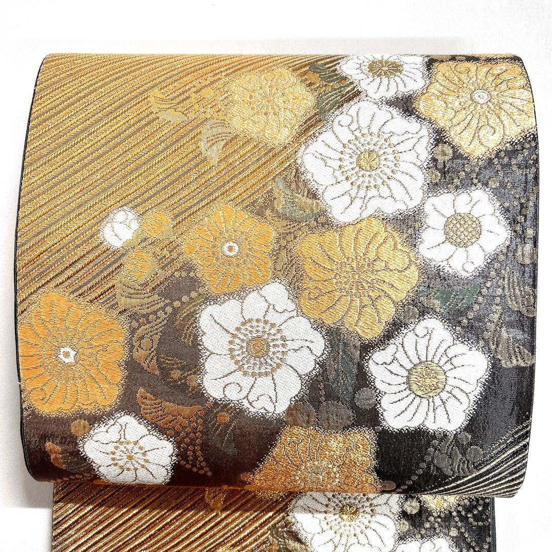 袋帯　振袖帯　辻ヶ花模様　金糸　着物　帯　011k