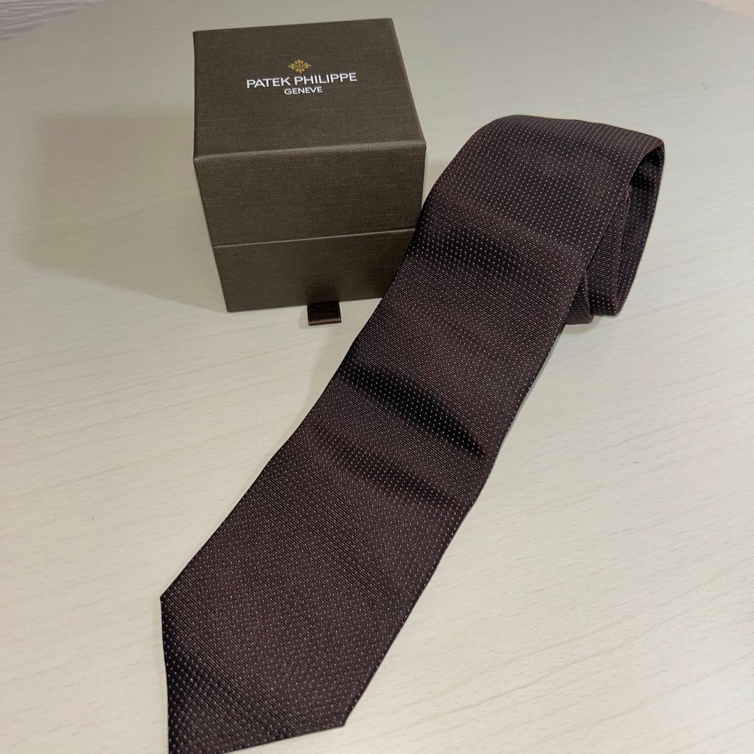 PATEK PHILIPPE ブラウン ドットネクタイ