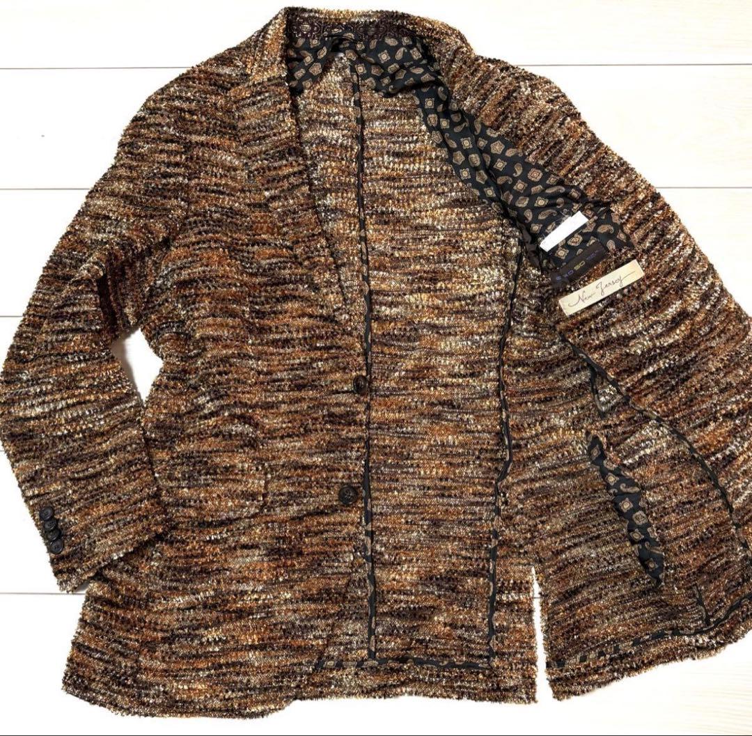 大きめサイズ ETRO エトロ カシミヤ混 テーラードジャケット 50 メンズ