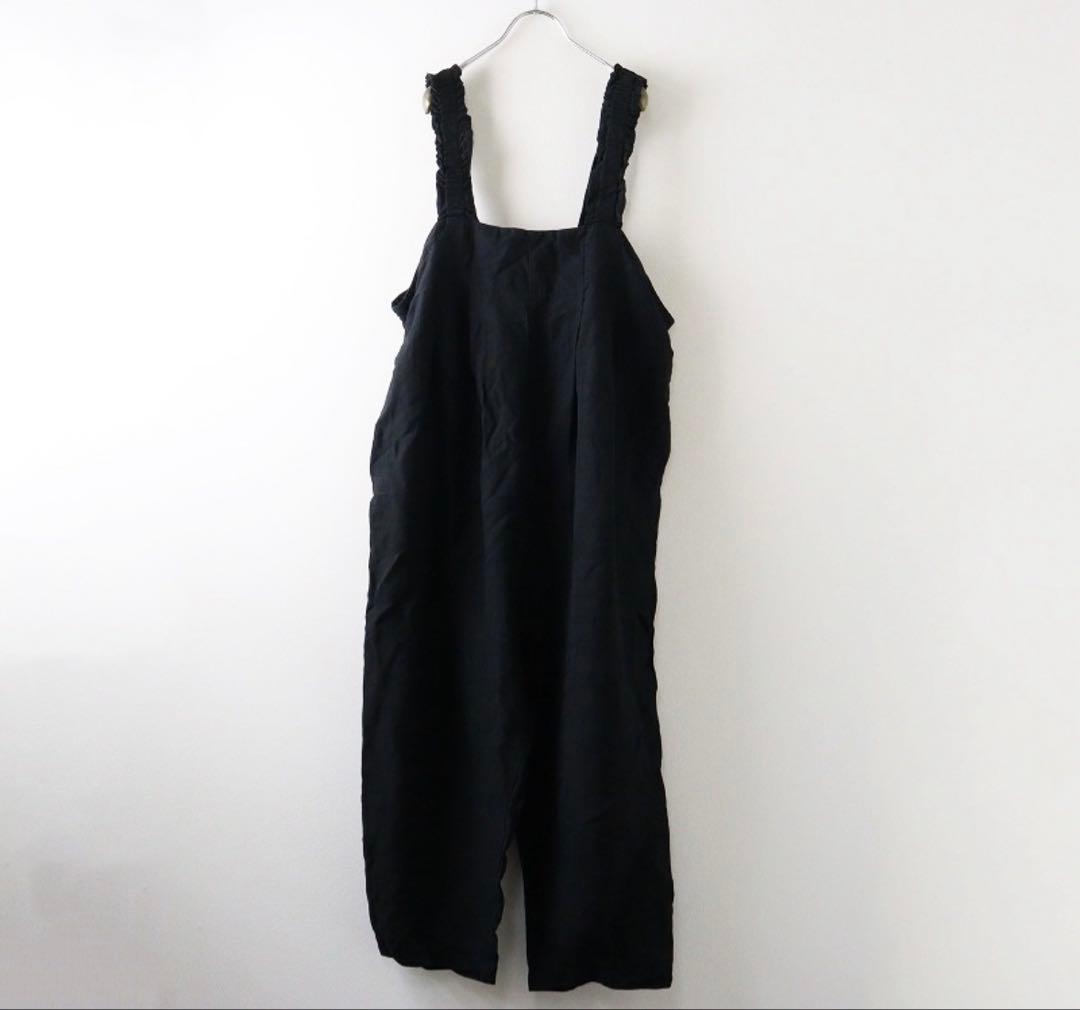 ネストローブ　コットンリネンフリルサロペットパンツ