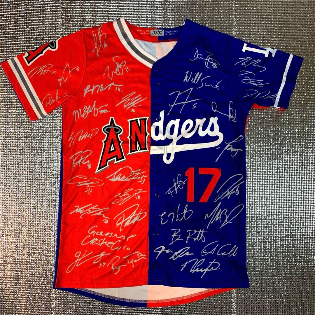 大谷翔平　最新版2025　フルメンバーサインミックスユニフォーム　エンジャース