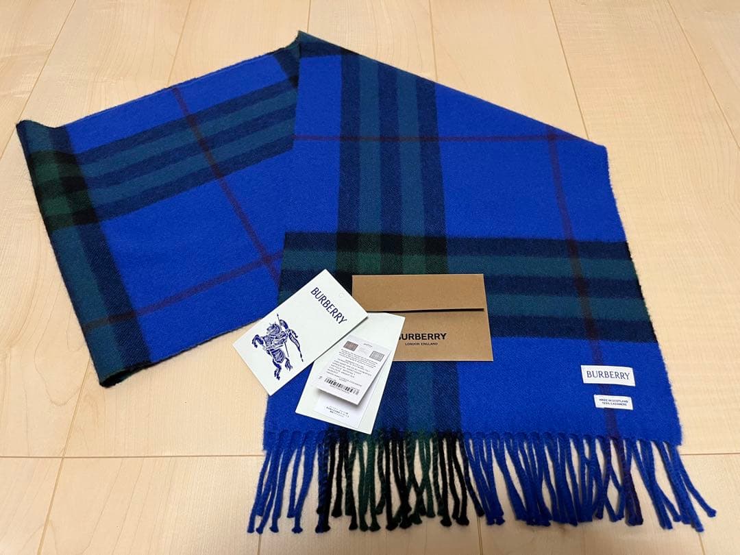 BURBERRY　バーバリー　マフラー　カシミア100％　ナイトアイビー　美品