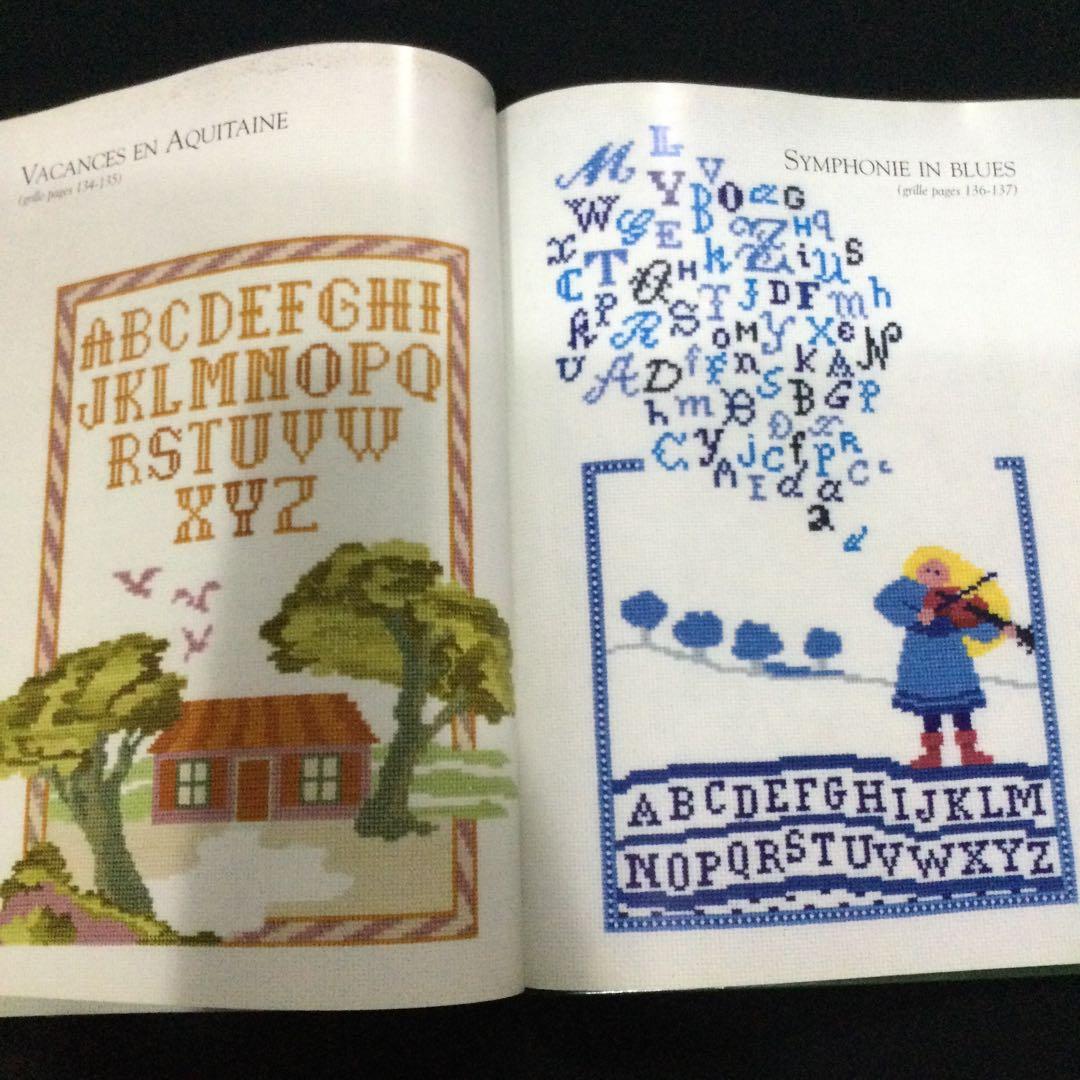 クロスステッチ　洋書　フランス語　刺繍　アルファベット　刺しゅう　図案集　作品集