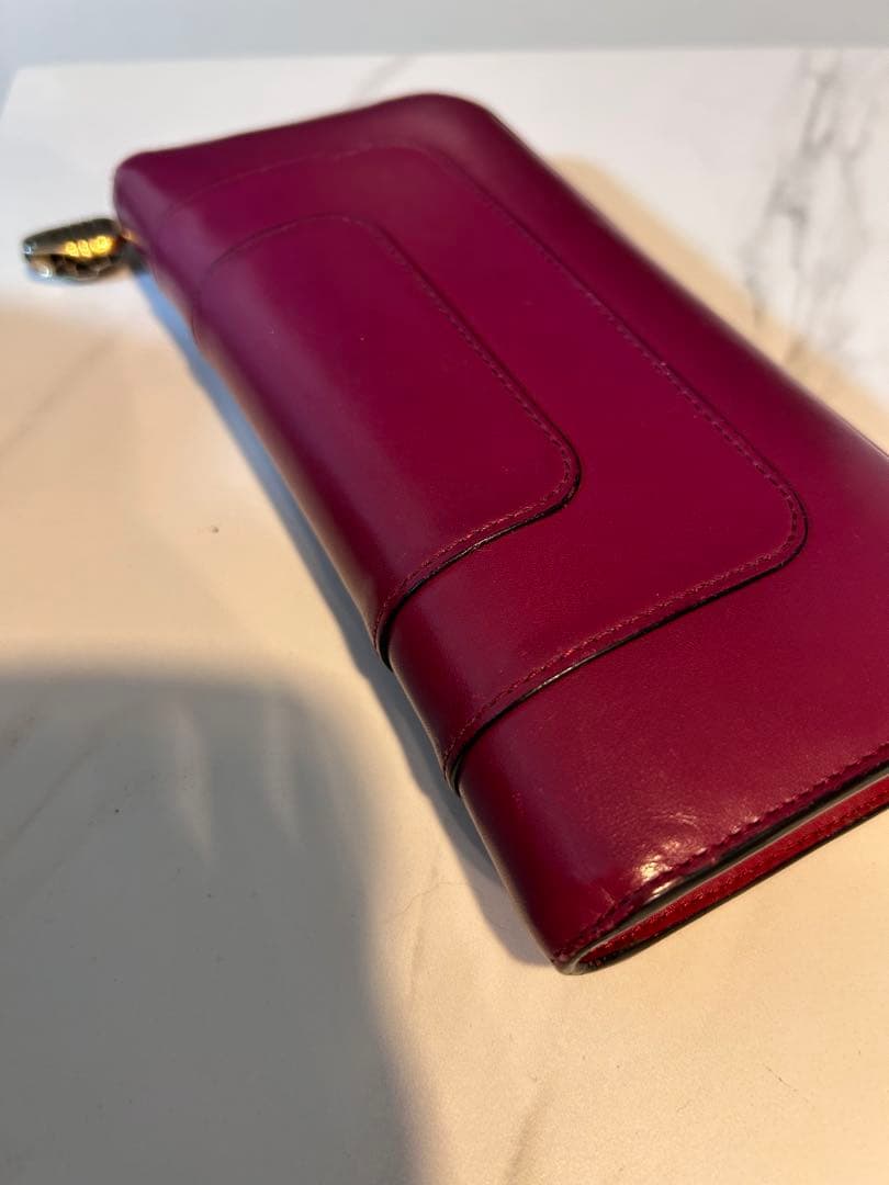 ブルガリ セルペンティ L字ファスナー 長財布 ピンク