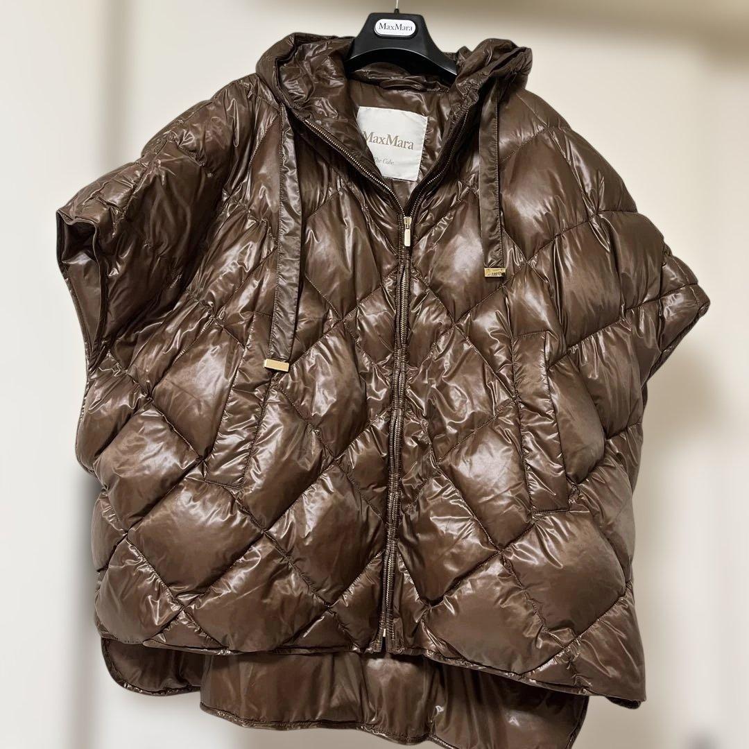 未使用級 Max Mara albi キルティングケープキルティングポンチョL