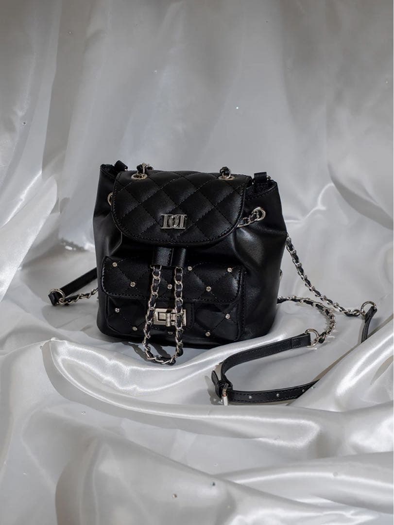 キルティングビジューミニリュック　ブラック　ダーリッチ　Darich