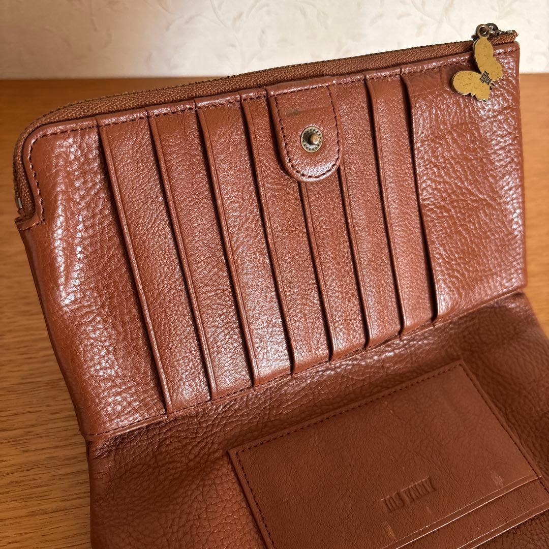 つむぎ◆ANNA SUI◆定価25300円 「ハミング」がま口長財布 牛革