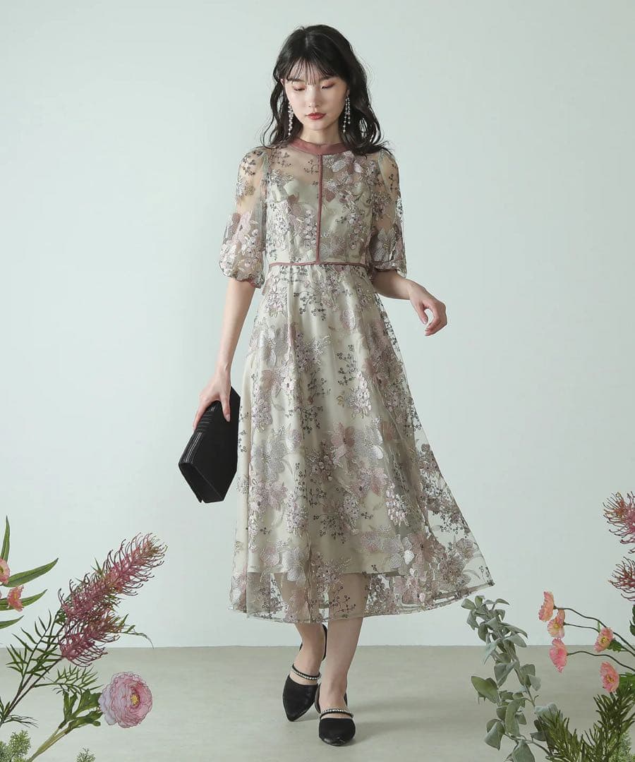 き*)様 【niana/kana】フラワー刺繍 ドレス オケージョン Mサイズ