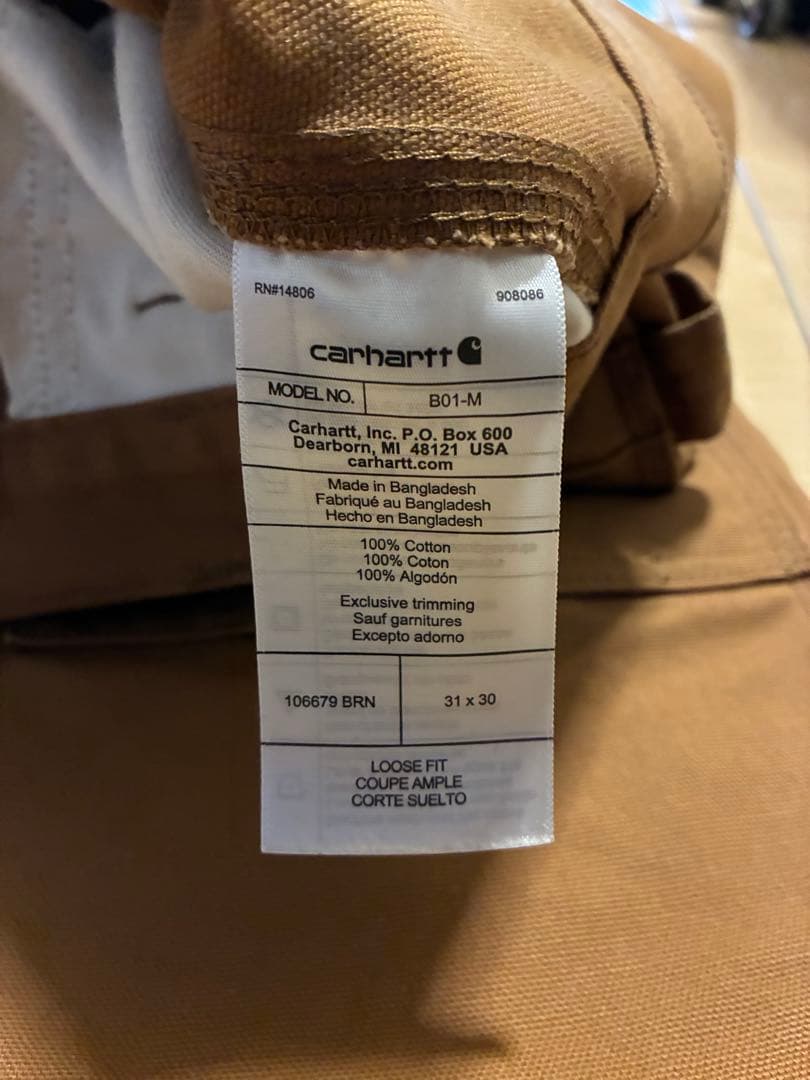 Carhartt B01 ダック地 ワークパンツ 31×30 ブラウン