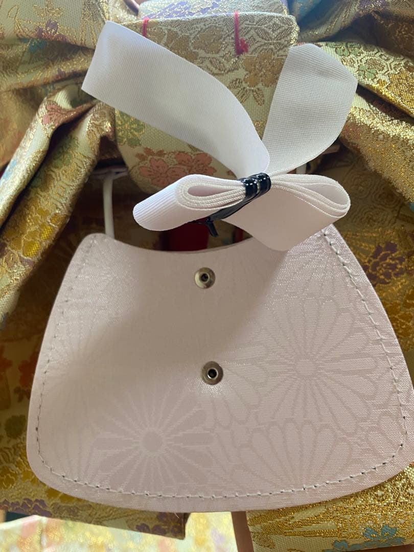 七五三　帯　作り帯　ハコセコセット　ゴールド系　桜模様　草履　７歳　新品　美品